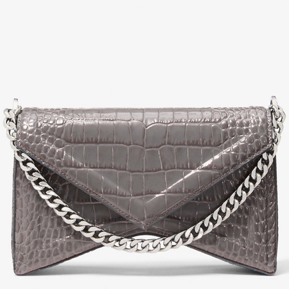 Michael Kors Collection Manhatta Medium Crocodile Embossed Patent Leather Bag - Picture 3 of 12